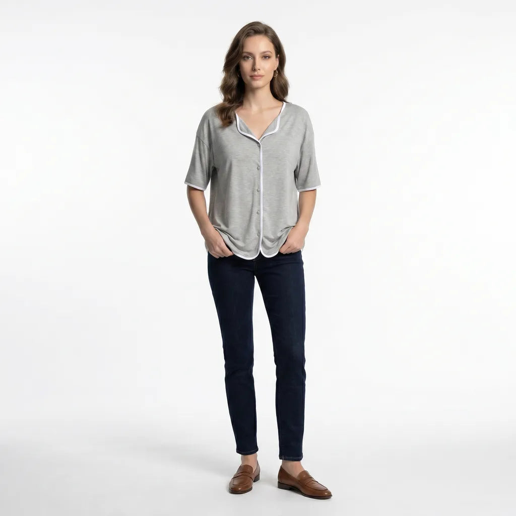 Light Gray Vinson Modal Pajama Top 2