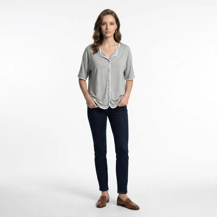 Light Gray Vinson Modal Pajama Top 2