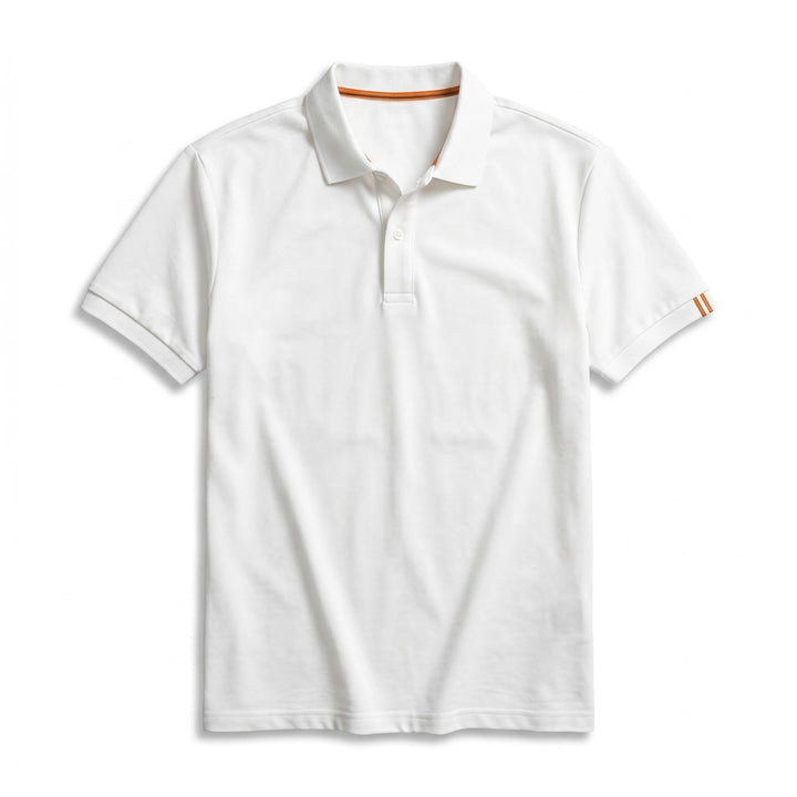 Jade V Neck Cotton Polo  - Color:White;Size:2XL (185/104A)