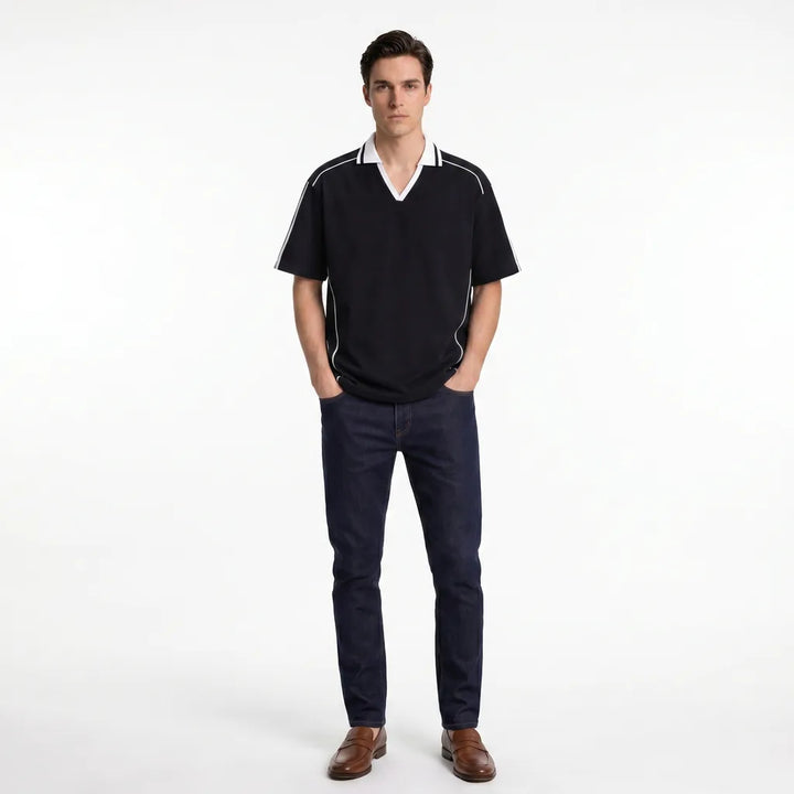Men's Black Jansen Striped Corduroy T-Shirt