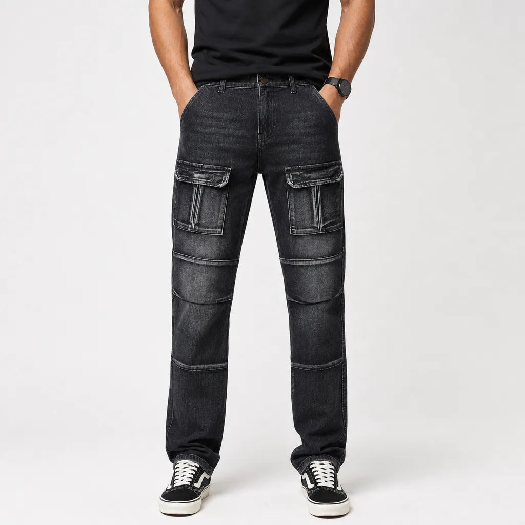 Men's Blue Stratford Cotton Cargo Jeans