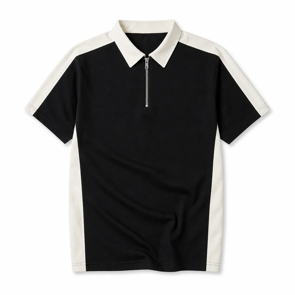 Julian Colorblock Polo Shirt - Color:Black;Size:S
