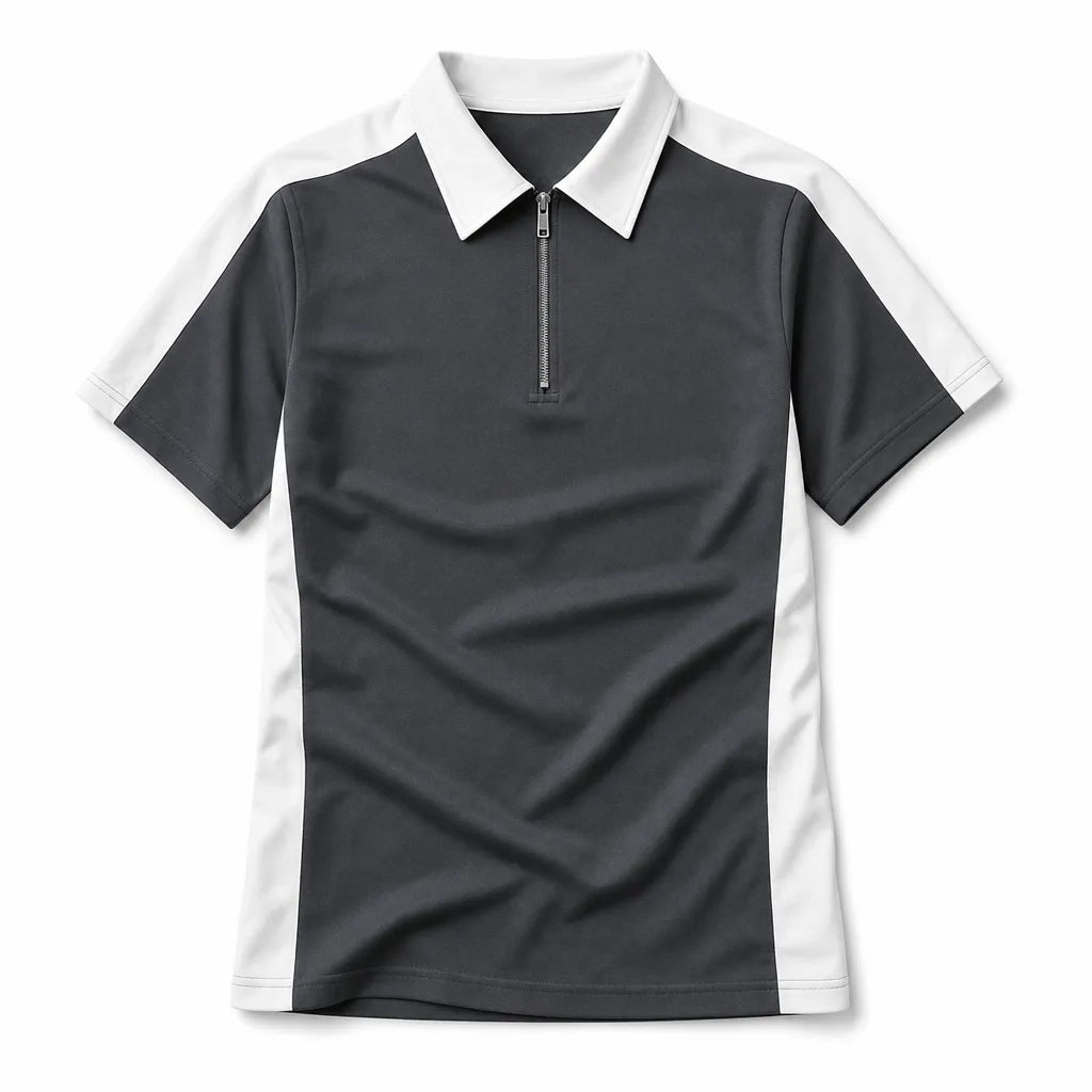 Julian Colorblock Polo Shirt - Color: Dark Gray;Size:S