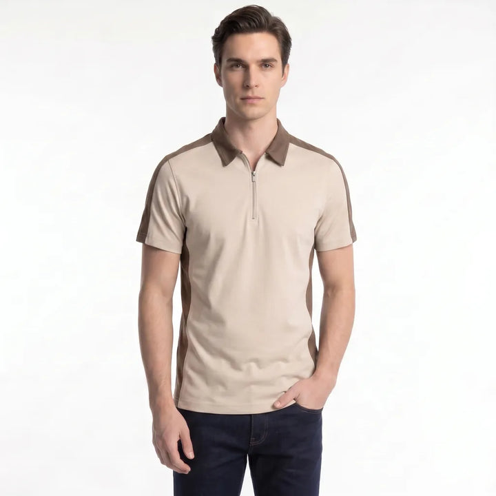Men's Y129 Khaki Eastwood Colorblock Polo Shirt