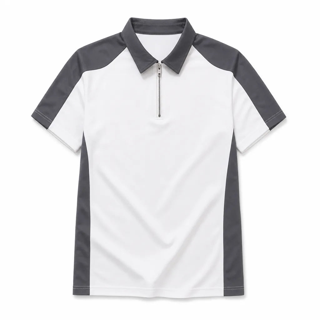 Julian Colorblock Polo Shirt - Color:White;Size:S