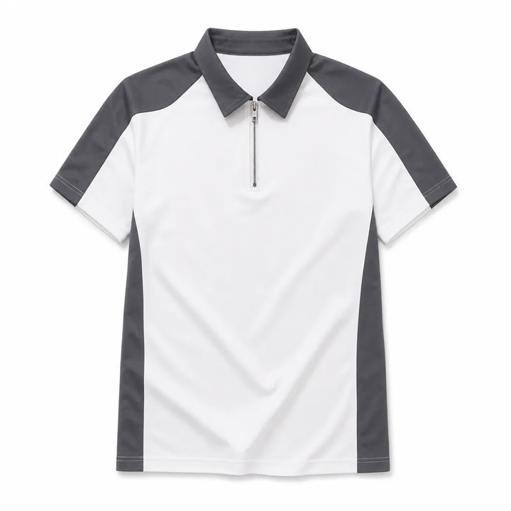 Julian Colorblock Polo Shirt - Color:White;Size:S