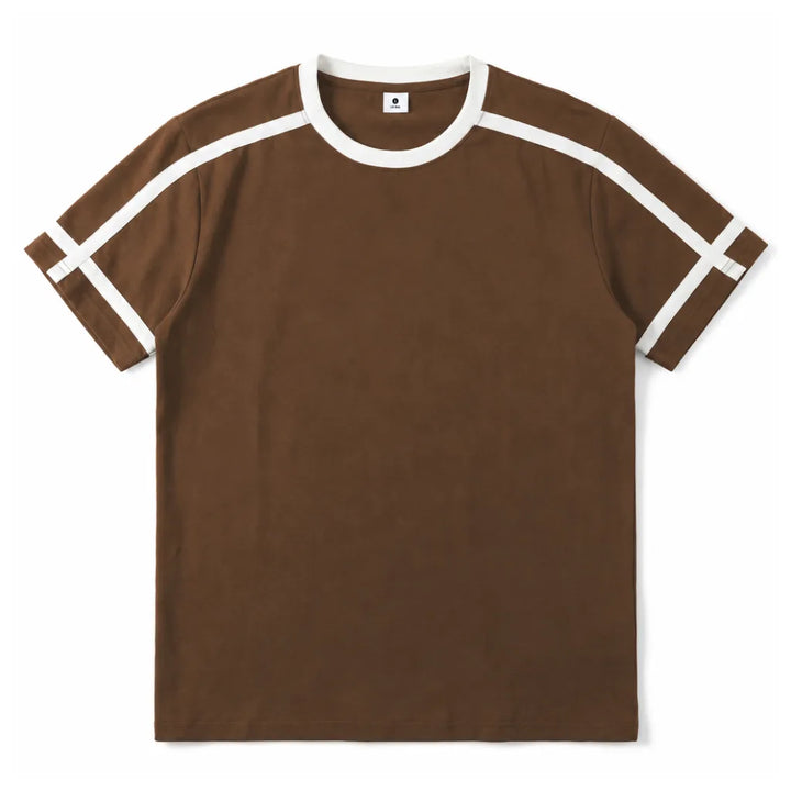 Julian Crew Neck T-Shirt  - Color:Brown;Size:XS
