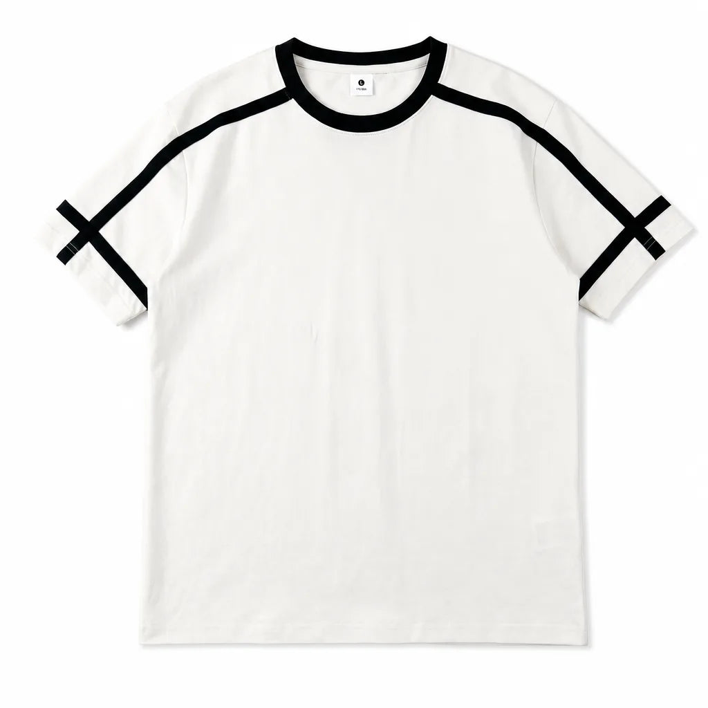 Julian Crew Neck T-Shirt  - Color:White;Size:XS