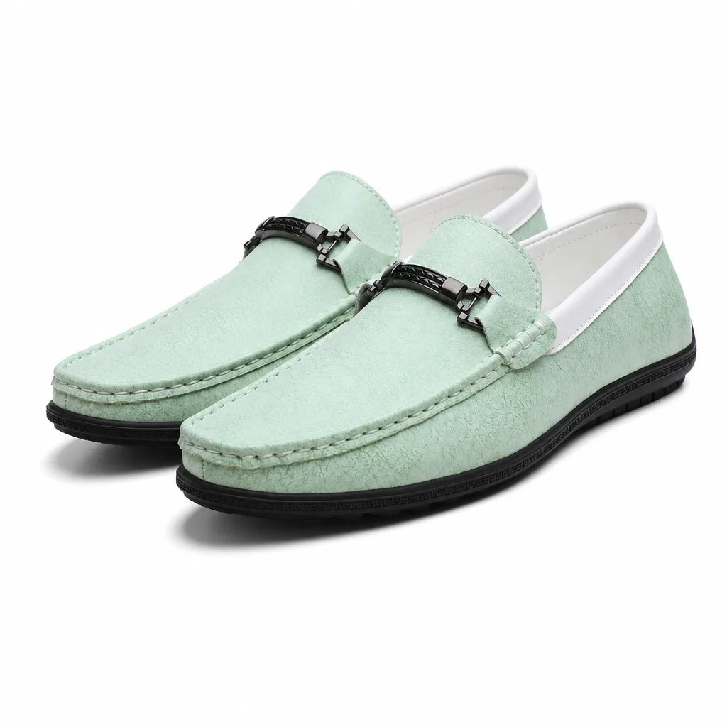 Men's Green Julian Leather Bit Loafers