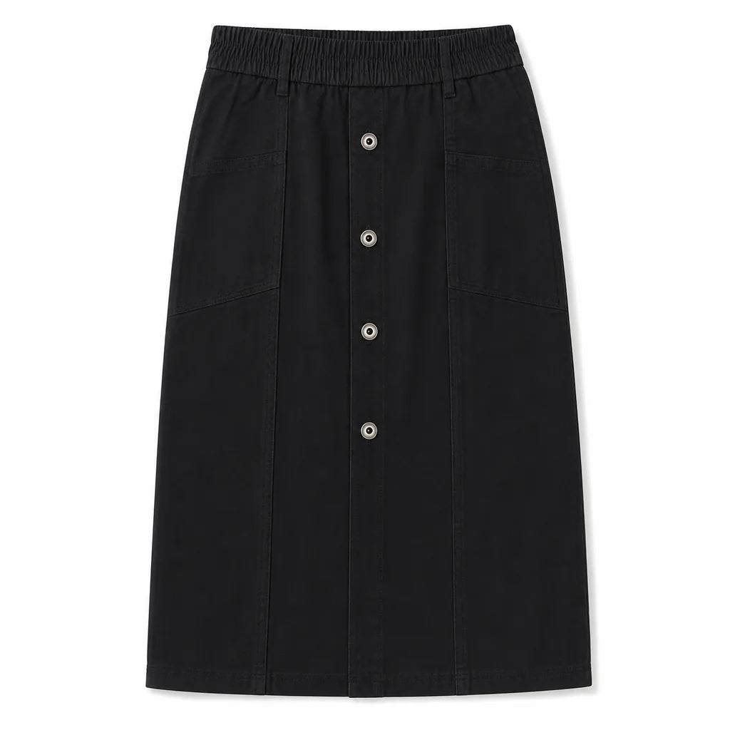 Juliet Cotton A-Line Skirt - Color:Black;Size:2XL 125-135 jin