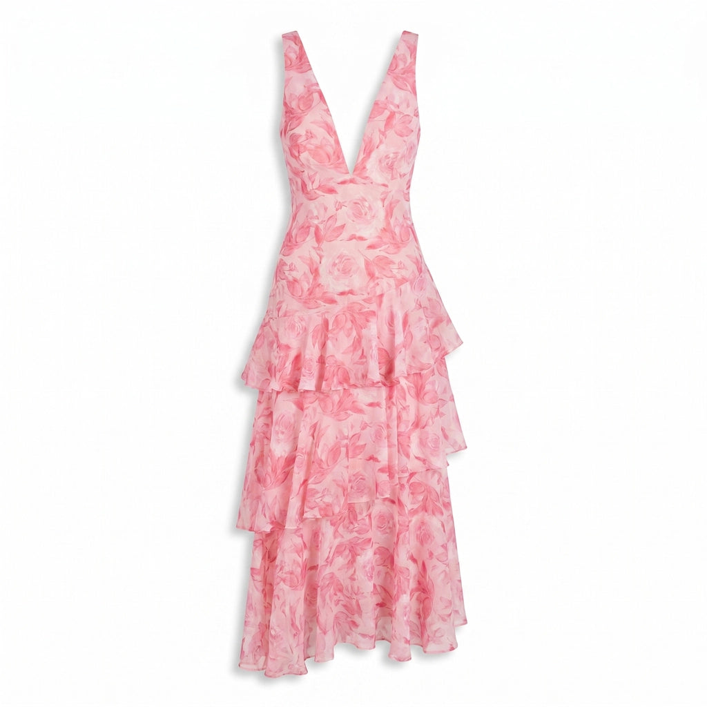 Kayleigh Chiffon Dress - Color:Pink;Size:XXS