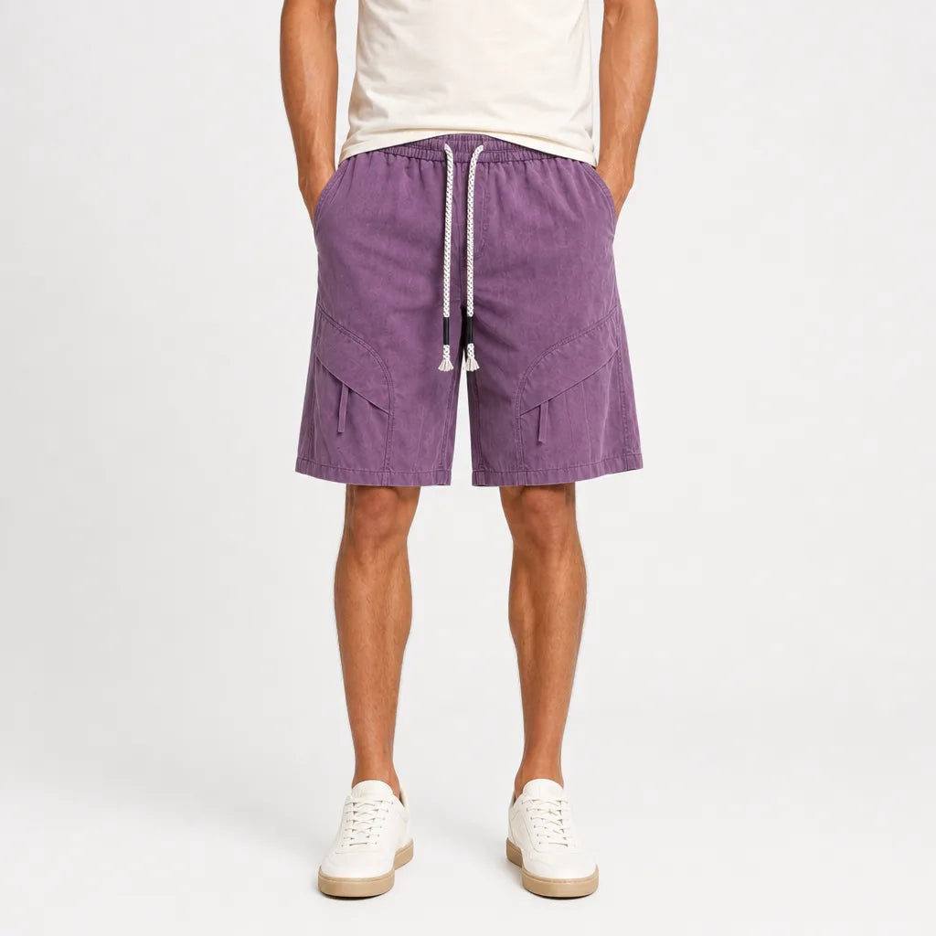 Men's Purple Kennedy Loose Cargo Shorts