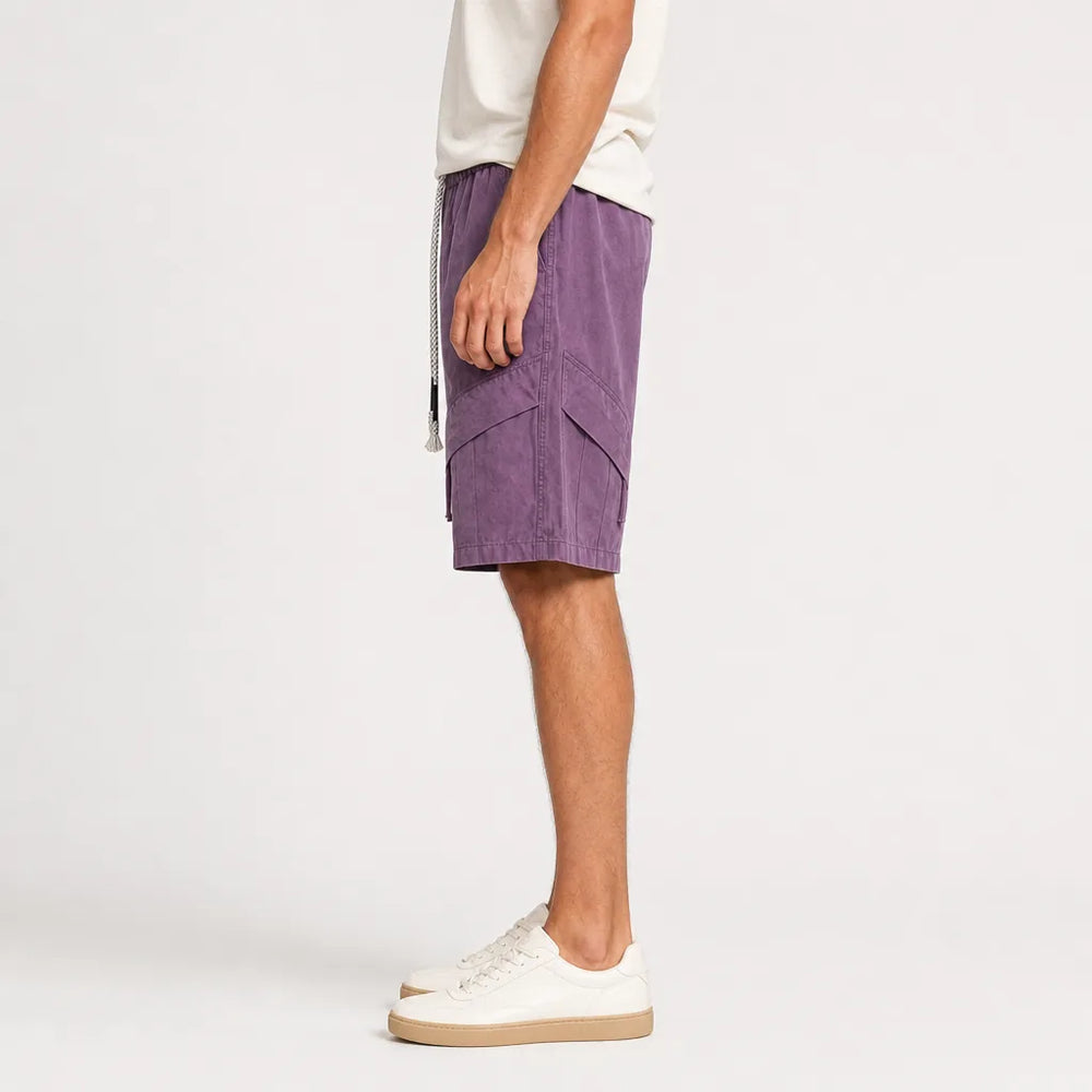 Men's Purple Kennedy Loose Cargo Shorts