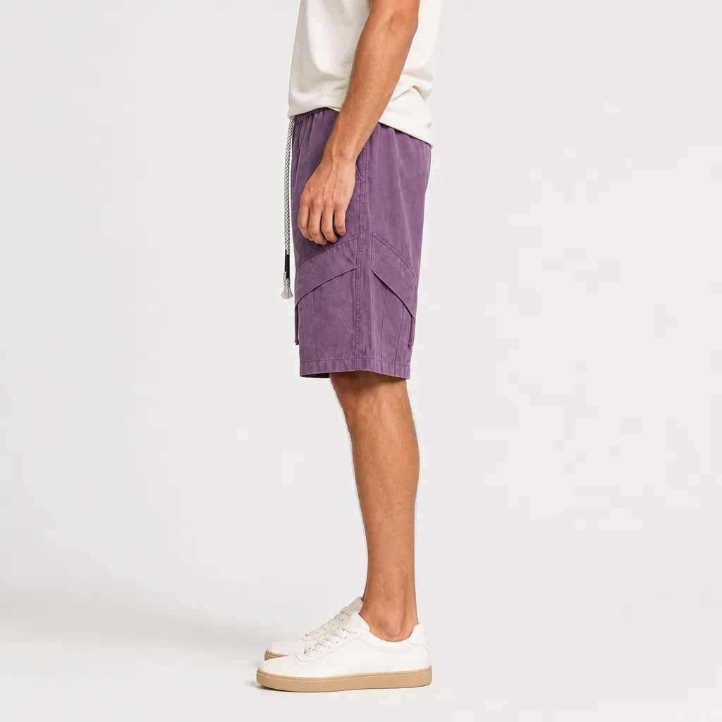 Men's Purple Kennedy Loose Cargo Shorts