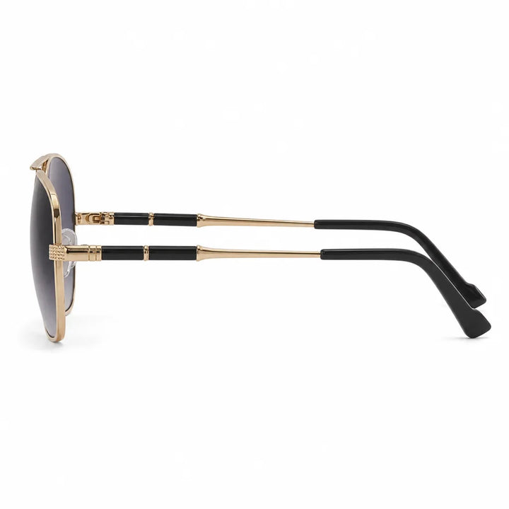 Men's Gold frame with gradient gray lenses Cole Double-Bridge Shades
