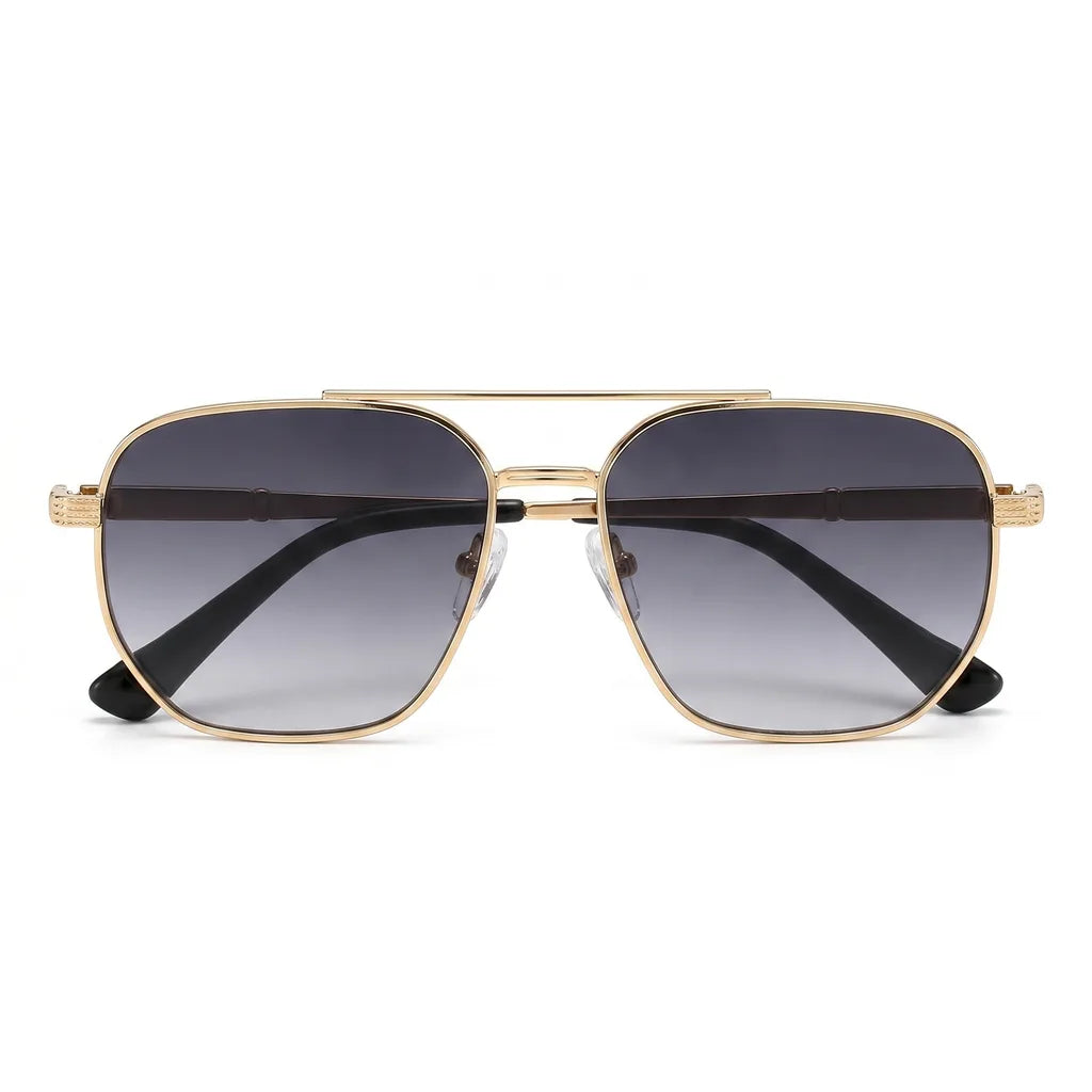 Men's Gold frame with gradient gray lenses Cole Double-Bridge Shades