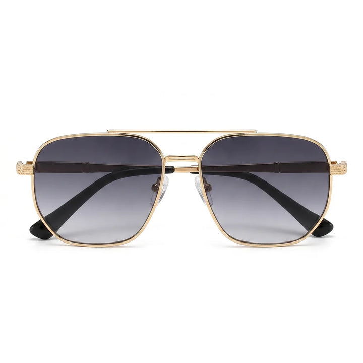 Men's Gold frame with gradient gray lenses Cole Double-Bridge Shades