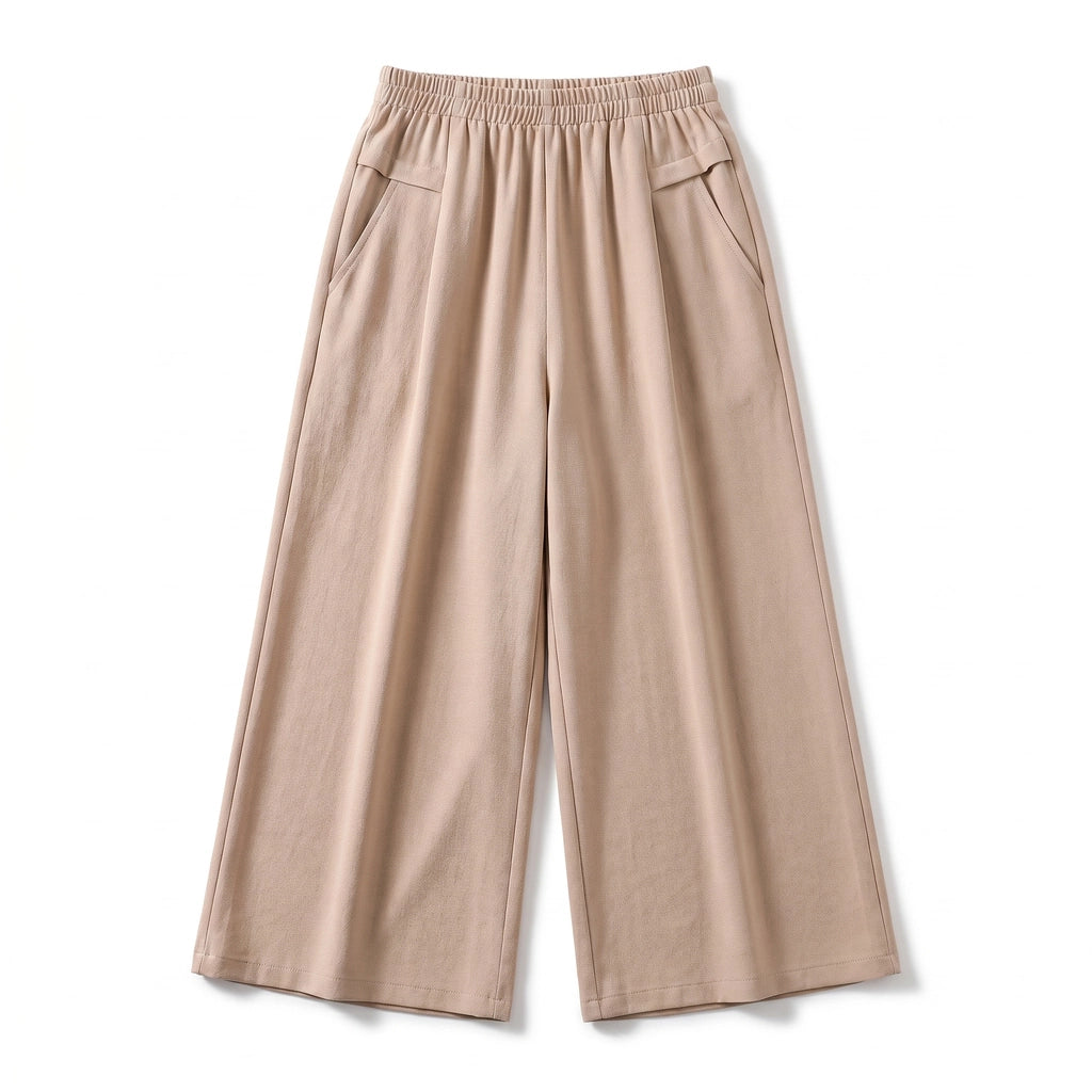 Kiara Wide-Leg Trousers - Color:Khaki;Size:L