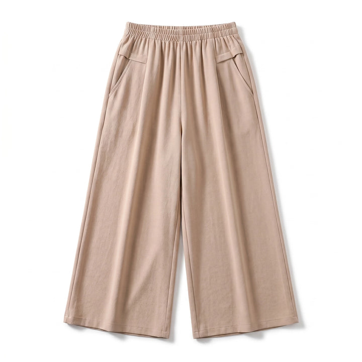 Kiara Wide-Leg Trousers - Color:Khaki;Size:L