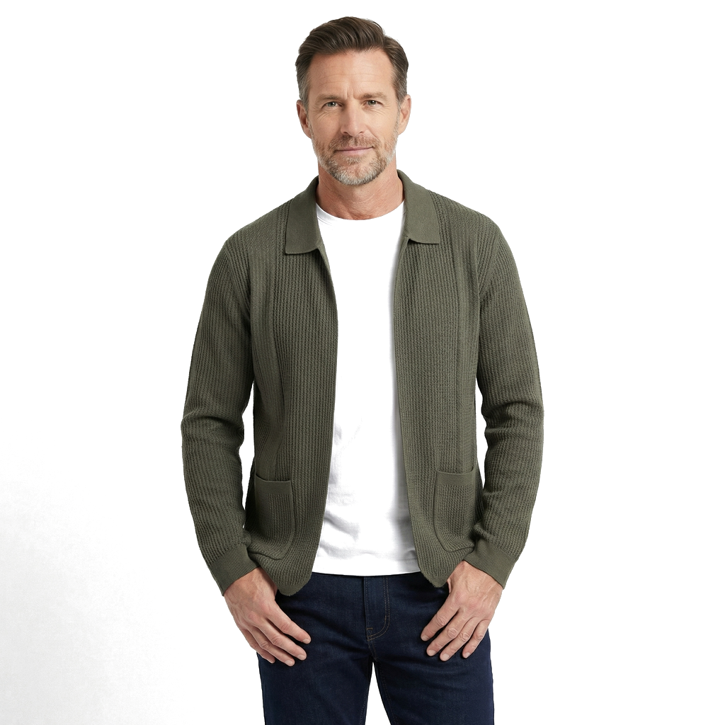 Khaki Hudson Knit Cardigan 1