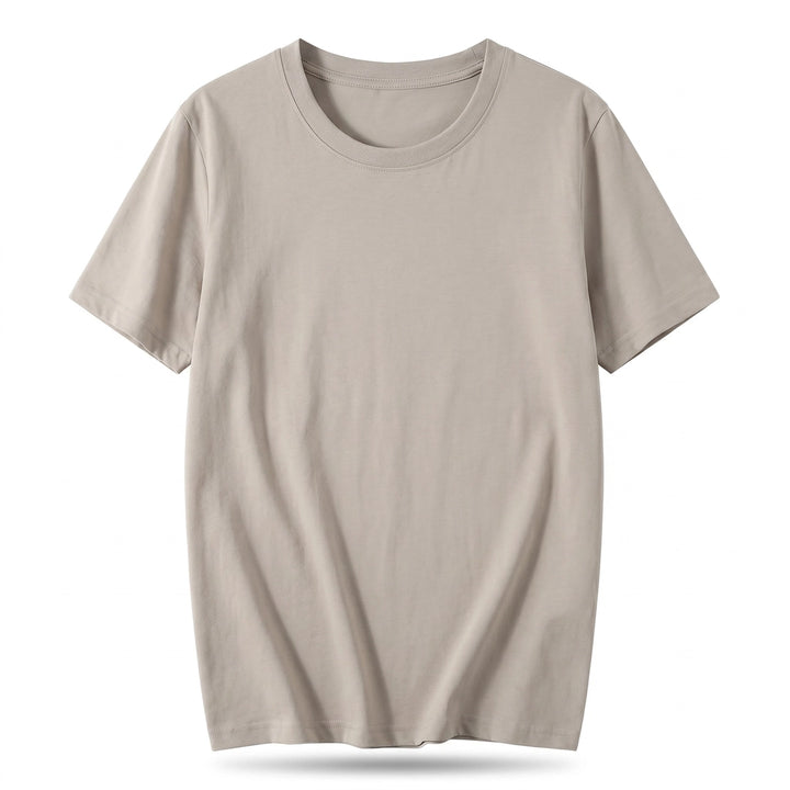Mark Cotton Crewneck T-shirt  - Color:Khaki;Size:XS