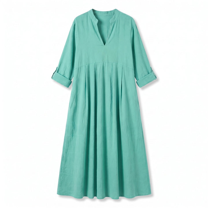 Kirsty Linen Dress - Color:Green;Size:XS