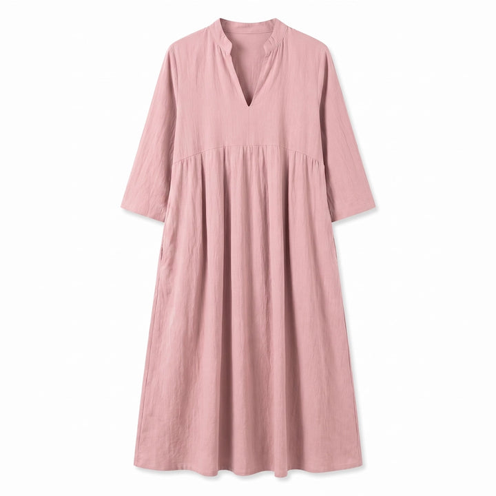 Kirsty Linen Dress - Color:Pink;Size:XS