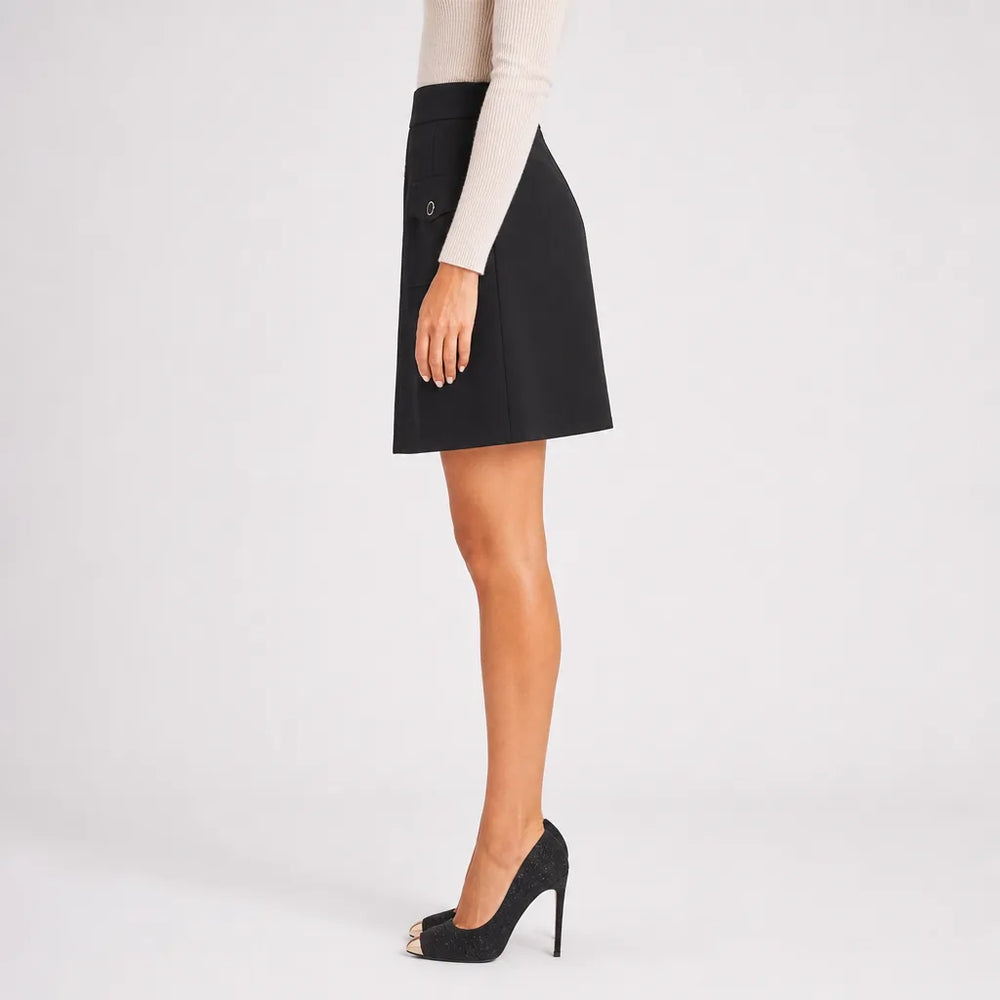 Women's Black Laurent Fitted Knit Skirt
