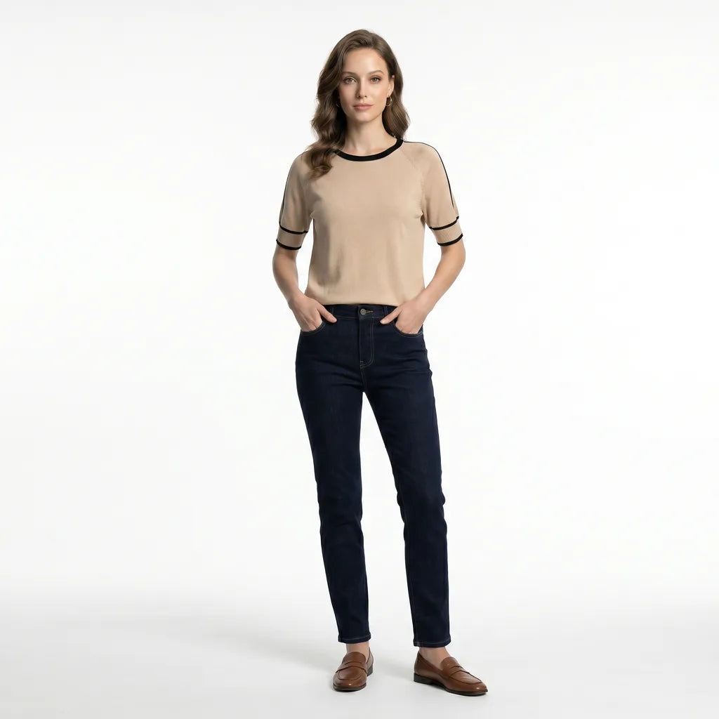 Light Coffee Reeves Cotton Knit Top 1