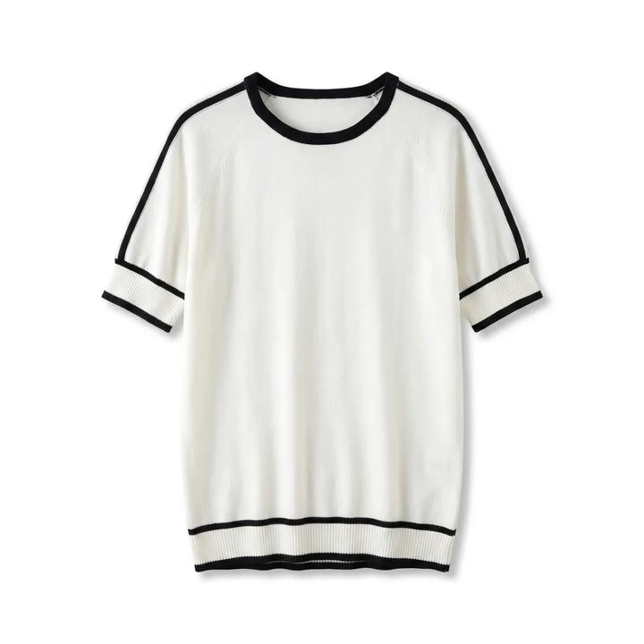 Leila Cotton Knit Top - Color:White;Size:XS
