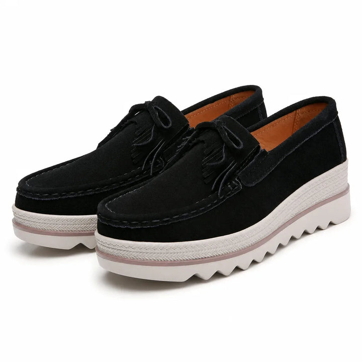 Leila Platform Slip Ons - Color:Black;Size:35