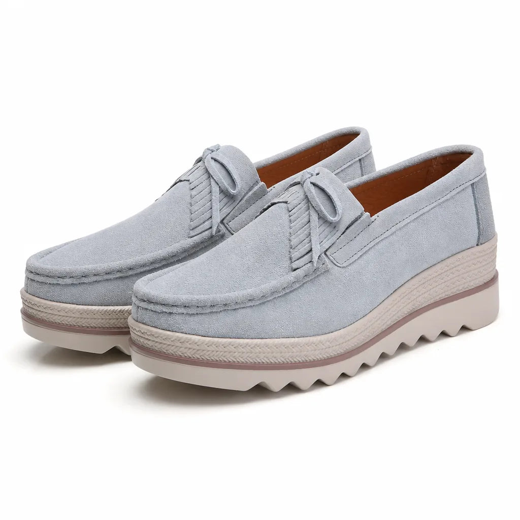 Leila Platform Slip Ons - Color: Blue;Size:35