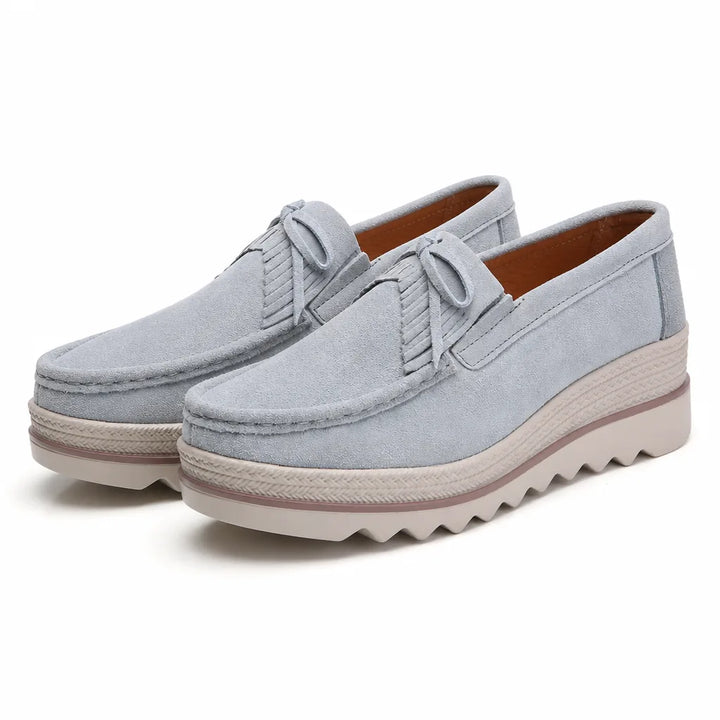 Leila Platform Slip Ons - Color: Blue;Size:35