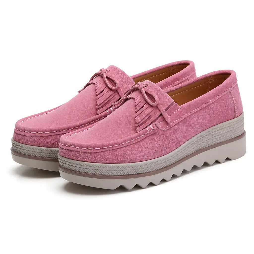 Leila Platform Slip Ons - Color:Pink;Size:35