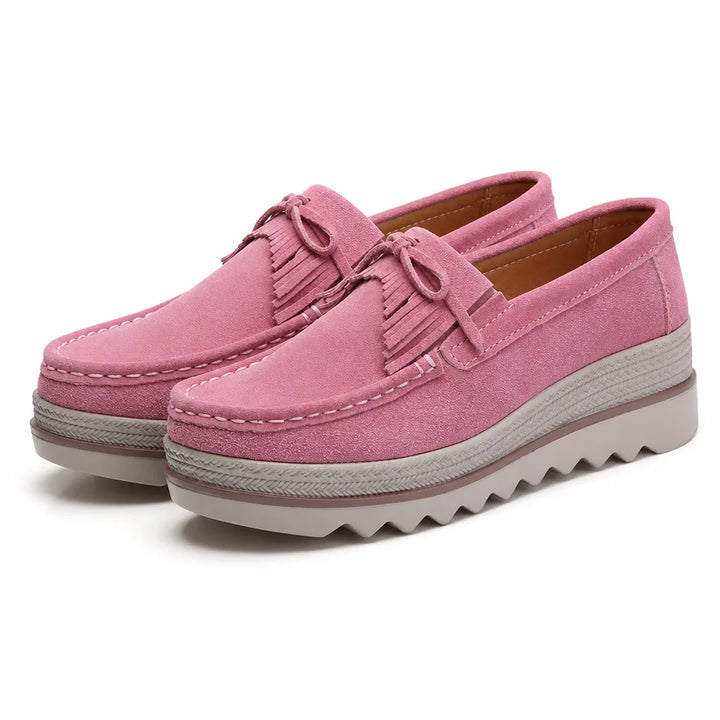 Leila Platform Slip Ons - Color:Pink;Size:35