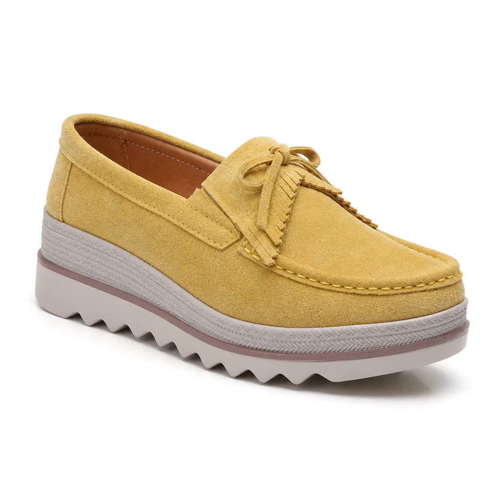 Women's 2017 Yellow Cordelia Platform Slip Ons