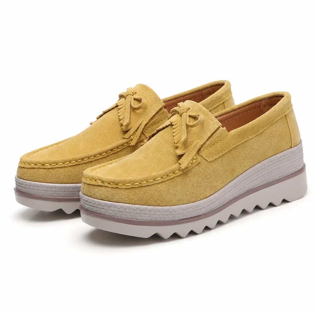 Leila Platform Slip Ons - Color:Yellow;Size:35