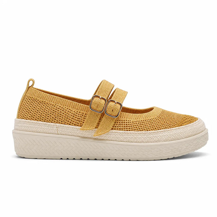 Women's Yellow Knowles Striped Slip-Ons