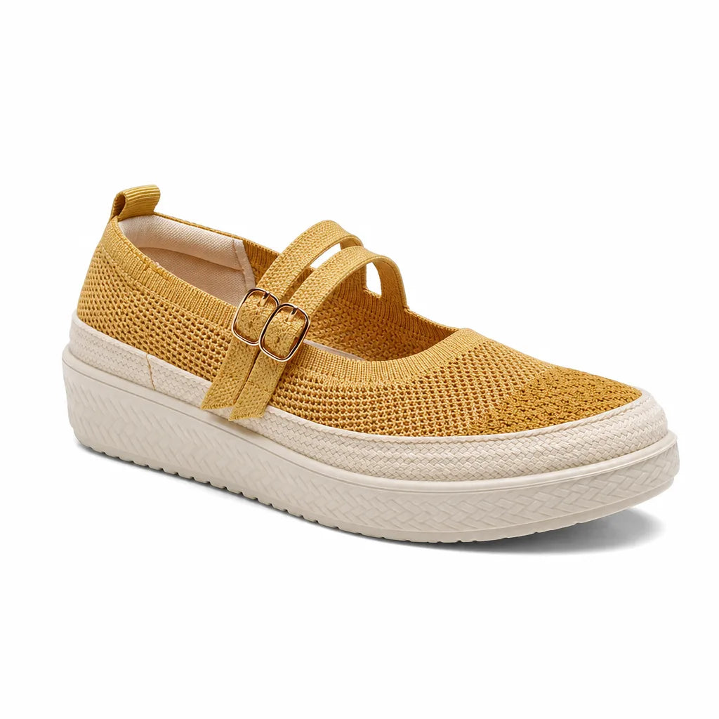 Women's Yellow Knowles Striped Slip-Ons