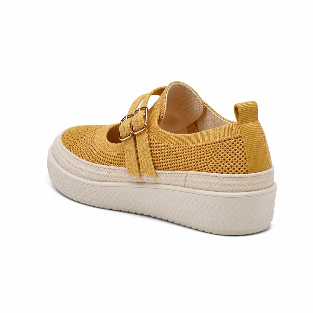 Women's Yellow Knowles Striped Slip-Ons