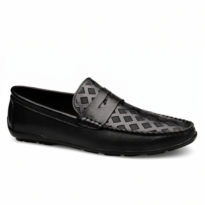 Men's Black Austen Leather Driving Loafers