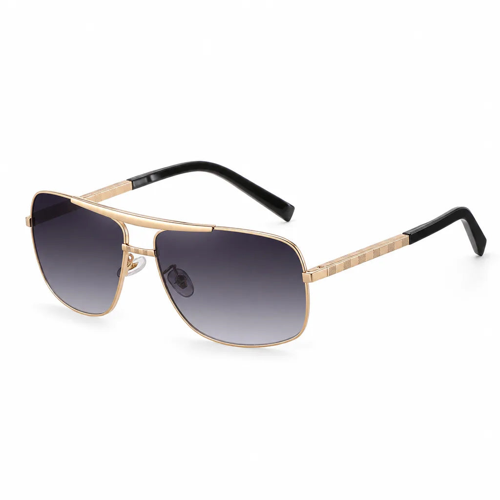 Liam Oval Frame Shades - Color:Black Gold