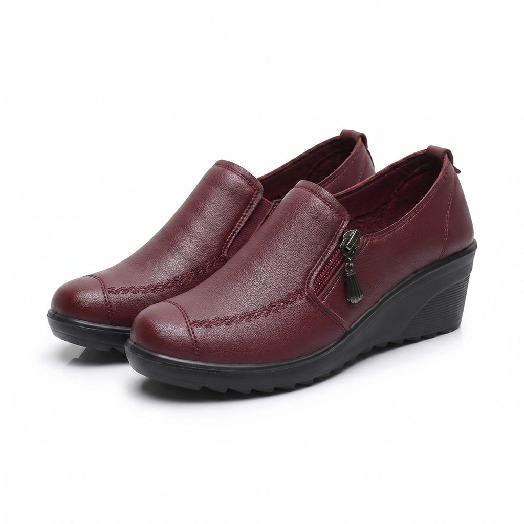 Lillian Bird Wedge Pumps - Color:Red;Size:35