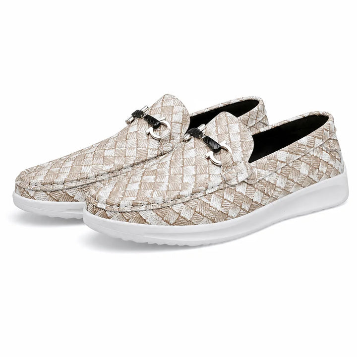 Lincoln Cowell Canvas Loafers - Color:White;Size:38