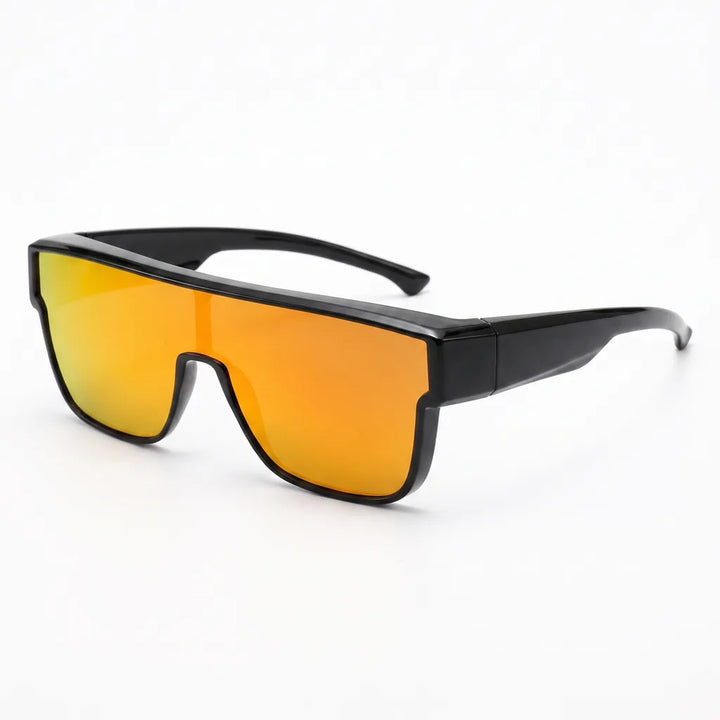 Lottie Oversized Square Shades - Color:Black frame/yellow