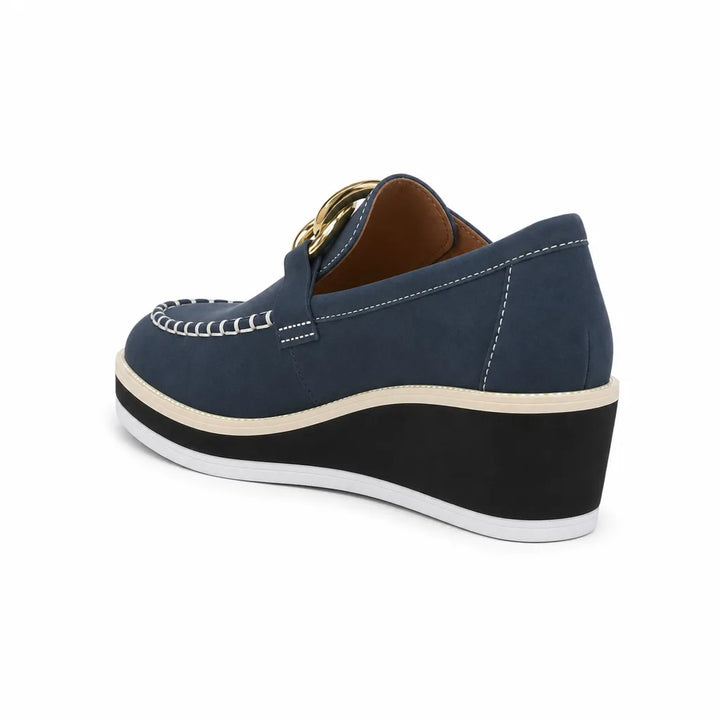 Women's Blue Stuart Chain Wedge Loafers