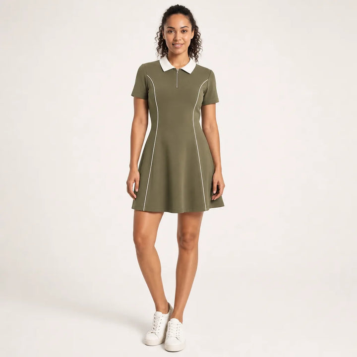 Women's Green Lyra Polo Midi Dress