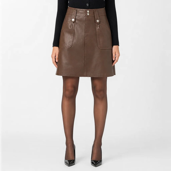 Women's Brown Madeleine A-Line Mini Skirt