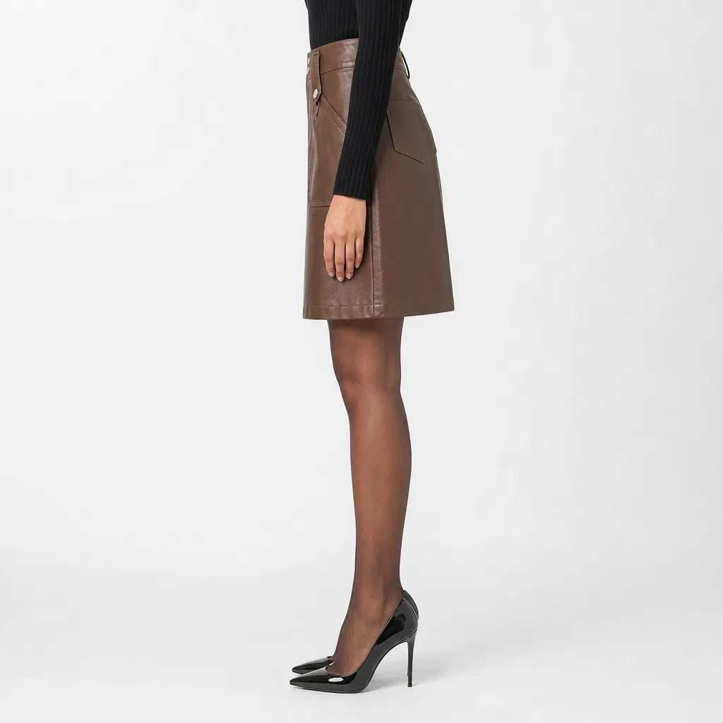 Women's Brown Madeleine A-Line Mini Skirt