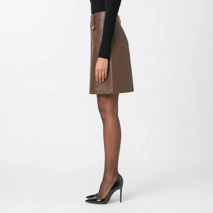 Women's Brown Madeleine A-Line Mini Skirt